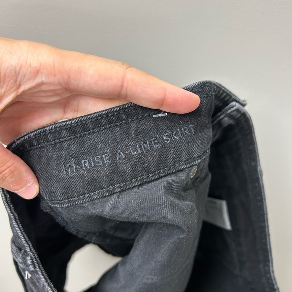 American Eagle Black High Rise A Line Mini Jean Skirt - Picture 3 of 4